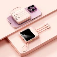 Portable Power Bank, 10000mAh Personalized Power Bank with 4 Cables, Smartphone Portable External Battery Charger for iPhone...
