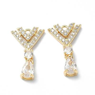 Brass Micro Pave Cubic Zirconia Pendants