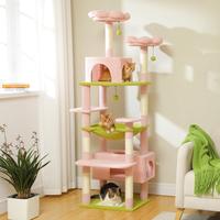 PAWZ Road 72-Inch flower/Cactus Cat Tree for Indoor Cat, With Sisal-Covered Scratching Posts, Padded Perches, Condos, and Bas...