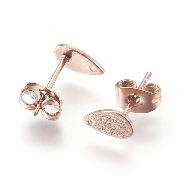 Ion Plating(IP) 304 Stainless Steel Stud Earring Findings for Dangle Charms