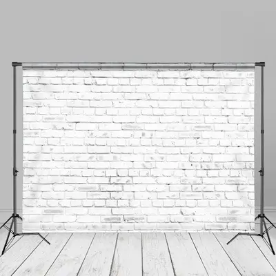 Pure White Style Brick Wall Photography Cloth Backdrop - Aperturee