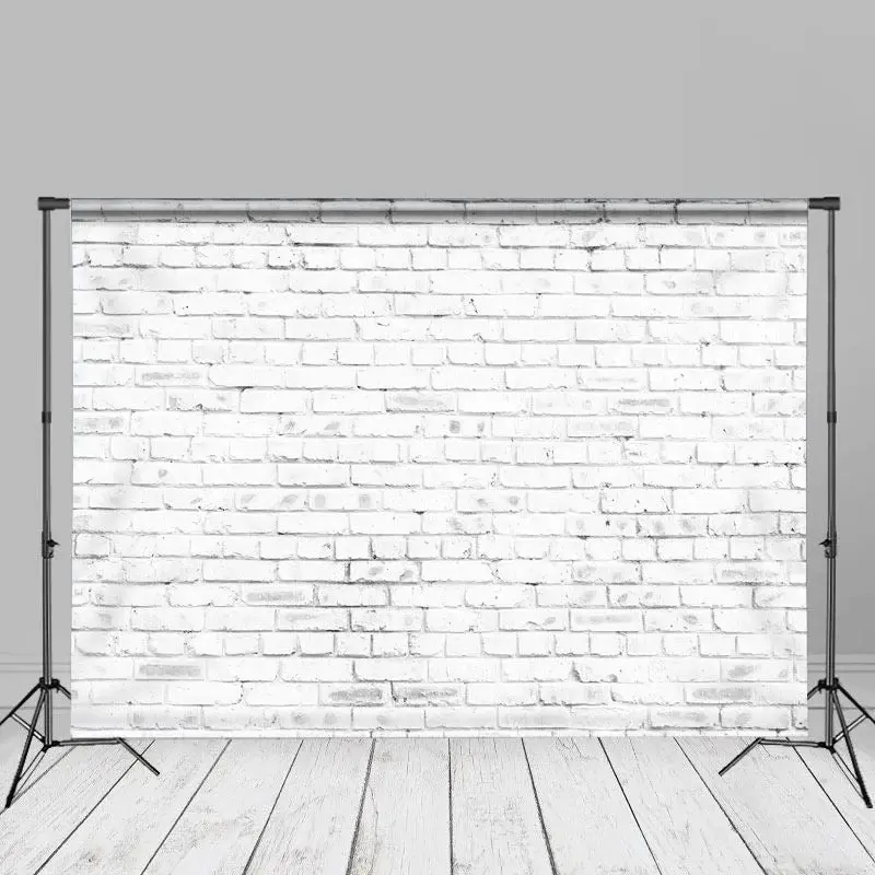 Pure White Style Brick Wall Photography Cloth Backdrop - Aperturee