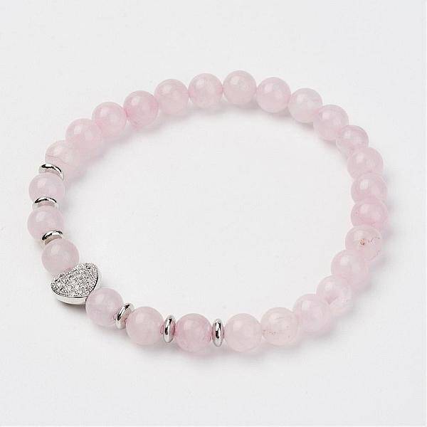 Natural Rose Quartz Stretch Bracelets