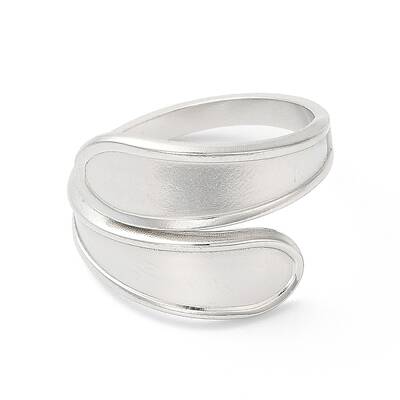 Non-Tarnish 304 Stainless Steel Teardrop Open Cuff Ring for Women