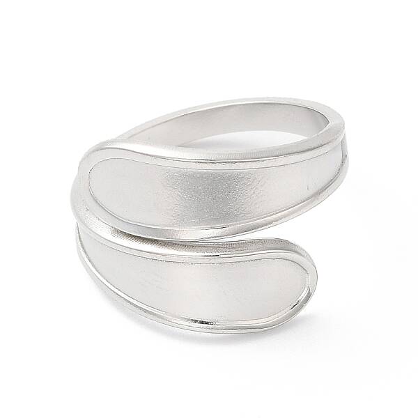 Non-Tarnish 304 Stainless Steel Teardrop Open Cuff Ring for Women