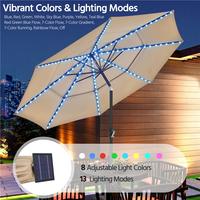 【Adjustable Color and Angle】Yaheetech 10ft 3-Tier Solar Patio Umbrella, Outdoor Large Market Table Umbrella  Double-layer...