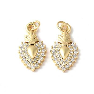 Brass Micro Pave Clear Cubic Zirconia Pendants