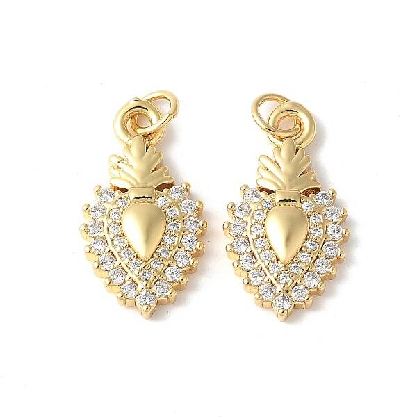 Brass Micro Pave Clear Cubic Zirconia Pendants