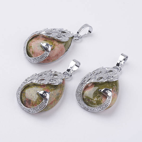 Natural Unakite Pendants