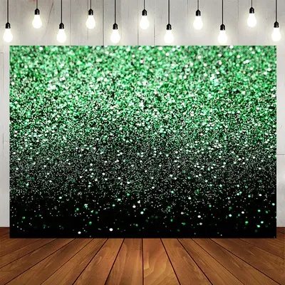 Aperturee Green Bokeh Glitter Black Birthday Party Backdrops