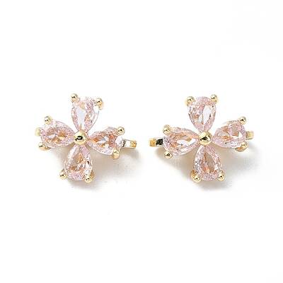 Brass Pave Misty Rose Cubic Zirconia Multi-Strand Links