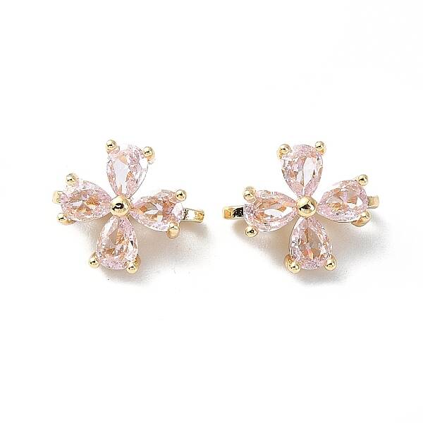 Brass Pave Misty Rose Cubic Zirconia Multi-Strand Links