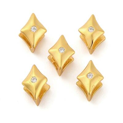 925 Sterling Silver Micro Pave Clear Cubic Zirconia Slide Charms