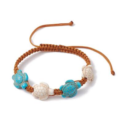 Synthetic Turquoise Sea Turtle Braided Bead Bracelet
