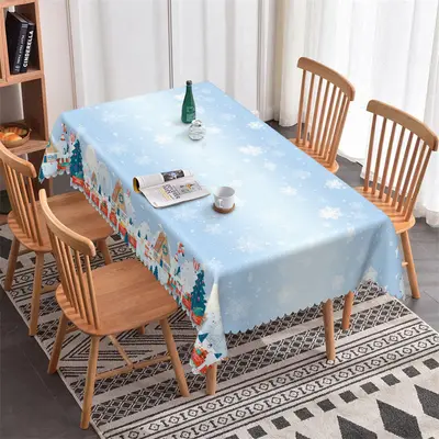 Christmas Town Ferris Wheel Snow Party Tablecloth - Aperturee