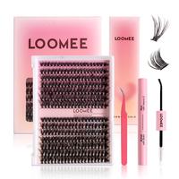 LOOMEE Summer Daily Cosmetic Premium D Curl DIY Eyelash Extension Set – 280 Fluffy Cluster Lashes (30D/40D Curl) | Seal Glu...