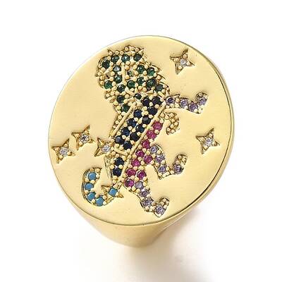 Rack Plating Brass Micro Pave Colorful Cubic Zirconia Open Cuff Rings