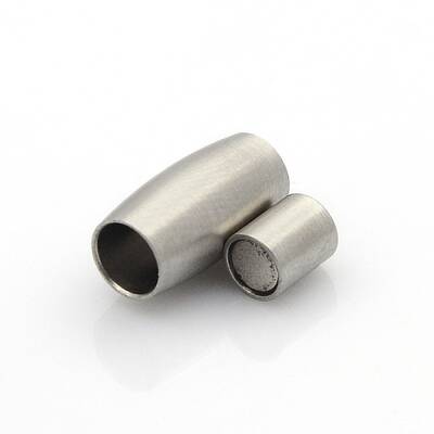Tarnish Resistant 304 Stainless Steel Matte Surface Magnetic Clasps with Glue-in Ends