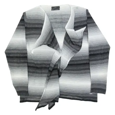 DIESEL Womens Kimono Blouse Grey Long Sleeve Striped L