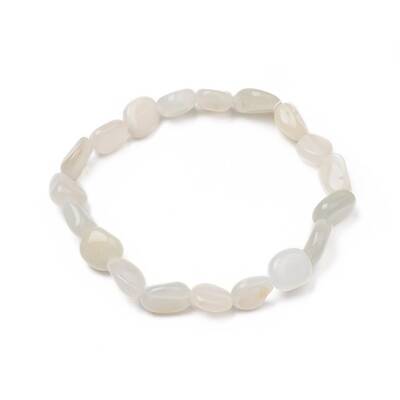 Natural White Moonstone Stretch Beaded Bracelets