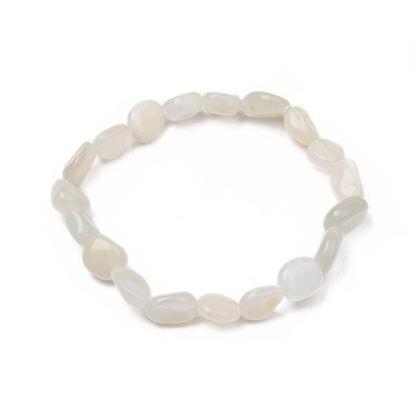 Natural White Moonstone Stretch Beaded Bracelets