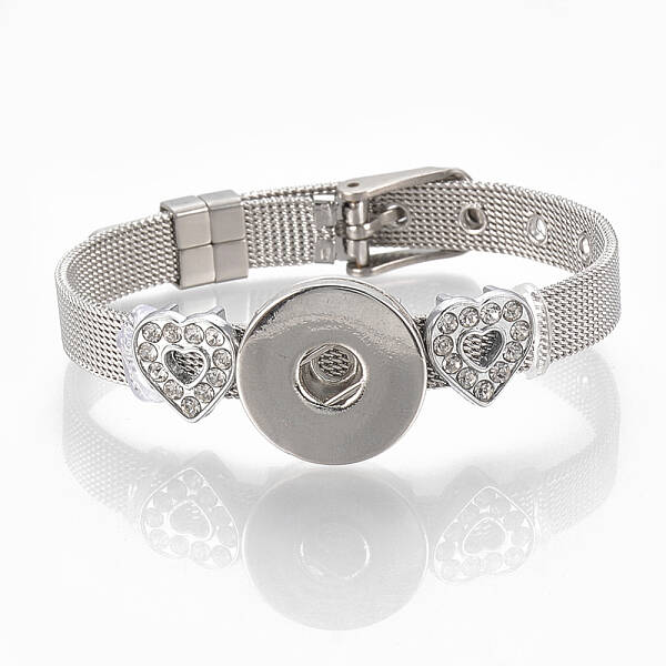 Alloy Rhinestone Snap Cord Bracelet Making