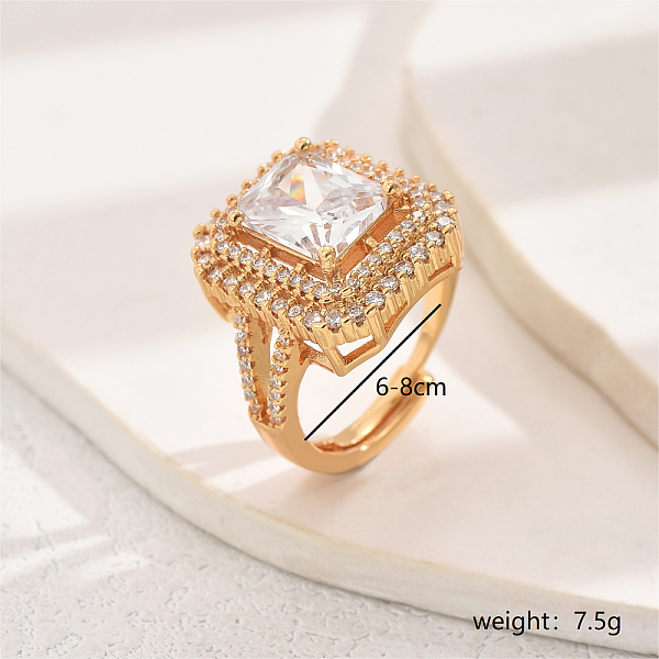 Brass Micro Pave Clear Zirconia for Women