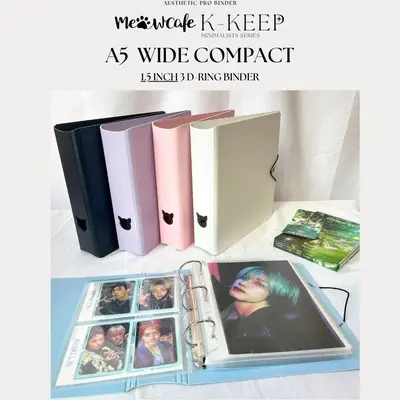 K-KEEP [A5 Wide]  Square Binder [V2 With Cat Button] - [1.5 inch Compact Version] - [Minimalist Series]  - The Most Comprehen...