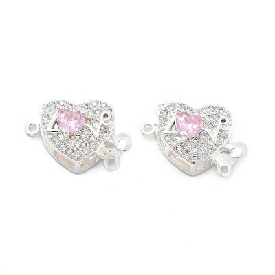 Brass Micro Pave Cubic Zirconia Box Clasps