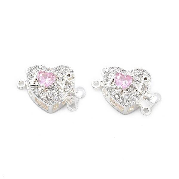 Brass Micro Pave Cubic Zirconia Box Clasps