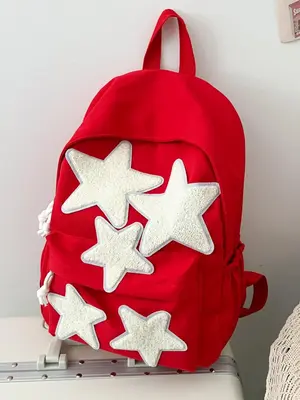Y2k Preppy Style Star Design Backpack for Women, Cute Large Capacity School Bag, All-match Trendy Backpack for Daily & School...