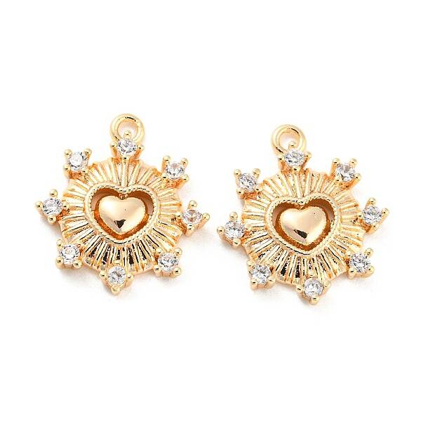 Brass Micro Pave Cubic Zirconia Charms