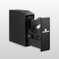 FLINT Biometric Mounted Defense Safe for Nightstand, Desk, Shelf, Truck - Auto Open with Fingerprint, Passcode, Key - Militar...