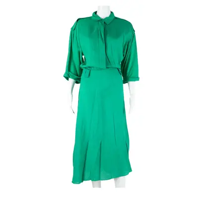 ITEMS Womens Day Dress Green Short Sleeve Midi XL