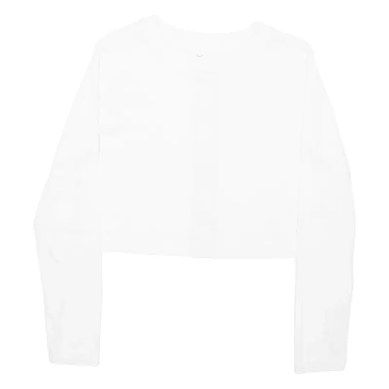 NIKE Crop Womens T-Shirt White Long Sleeve Crew Neck XL