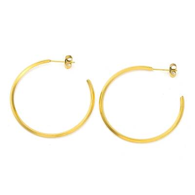 Ion Plating(IP) 304 Stainless Steel Ring Stud Earrings