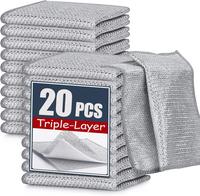 20-Pack Multi-Purpose Stainless Steel Non-Scratch Cleaning Cloths - Wet/Dry Use | Kitchen Sink & Cookware Essential | Reusabl...