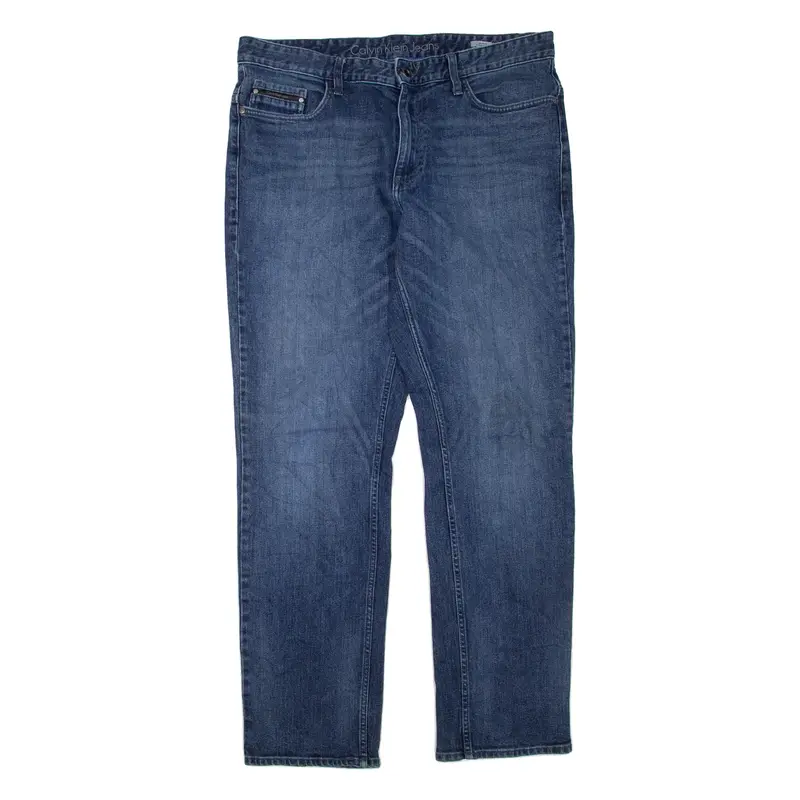 CALVIN KLEIN JEANS Womens Jeans Blue Slim Straight W36 L32