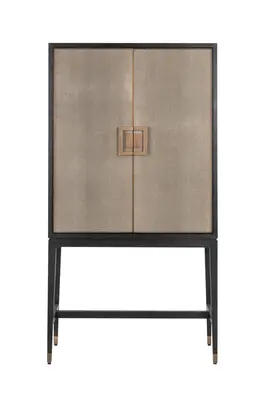 Wood Framed Leather Bar Cabinet | OROA Bloomingville