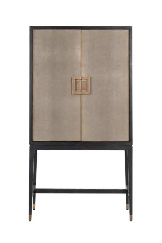 Wood Framed Leather Bar Cabinet | OROA Bloomingville