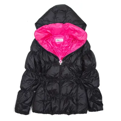 FILA Golf Jacket Black Hooded Puffer Womens S
