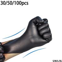 Disposable Rubber Cleaning Gloves, 30/50/100pcs Durable Black Household Cleaning Protector Gloves, Suitable for Kitchen, Tatt...