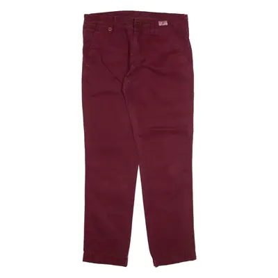 TOMMY HILFIGER Mens Trousers Maroon Slim Straight W32 L32