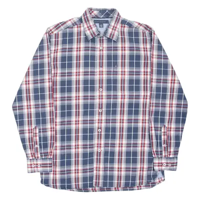 TOMMY HILFIGER M Shirt Blue Plaid Long Sleeve Mens M