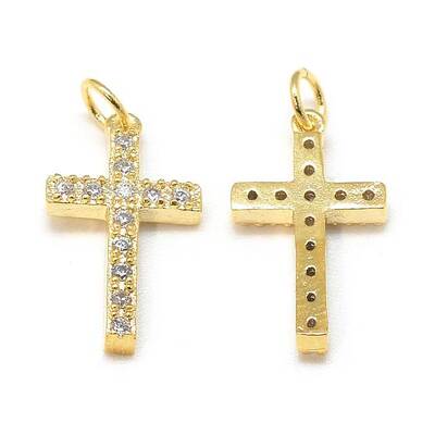 DIY Brass Micro Pave Cubic Zirconia Charms
