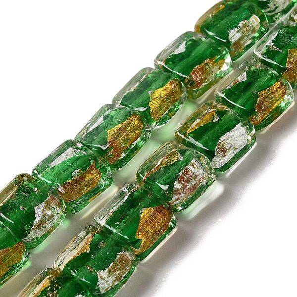 Handmade Gold Foil and Silver Foil Lampwork Beads