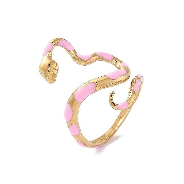 304 Stainless Steel Open Cuff Enamel Rings for Women