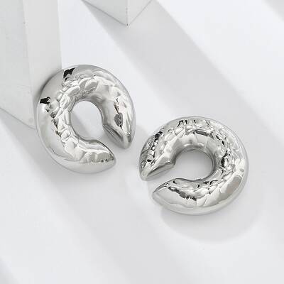 304 Stainless Steel C-Shaped Cuff Earrings for Women
