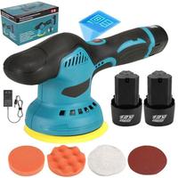 Cordless Car Buffer Polisher, 6 in Mini Buffer Polisher Kit with 2 Pack 12V Rechargeable Batteries,6 Variable Speed 5500RPM O...