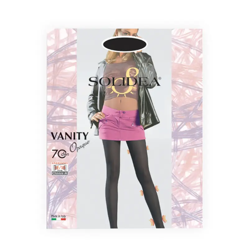 Solidea Vanity 70 Den Opaque Tights Low Waist 12 15mmHg 4L Garnet